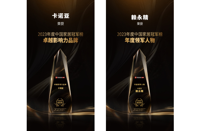 卡諾亞喜獲“卓越影響力品牌”、“年度領軍人物”重磅榮譽